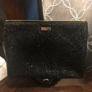 Kate Spade Black Glitter Clutch